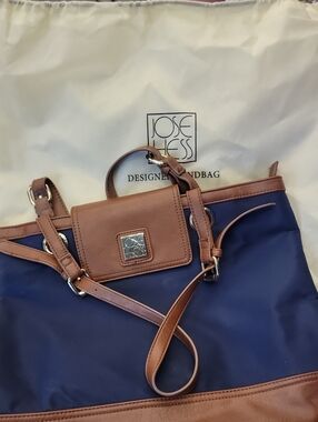 Jose Hess Navy and Brown Women's Tote Bag